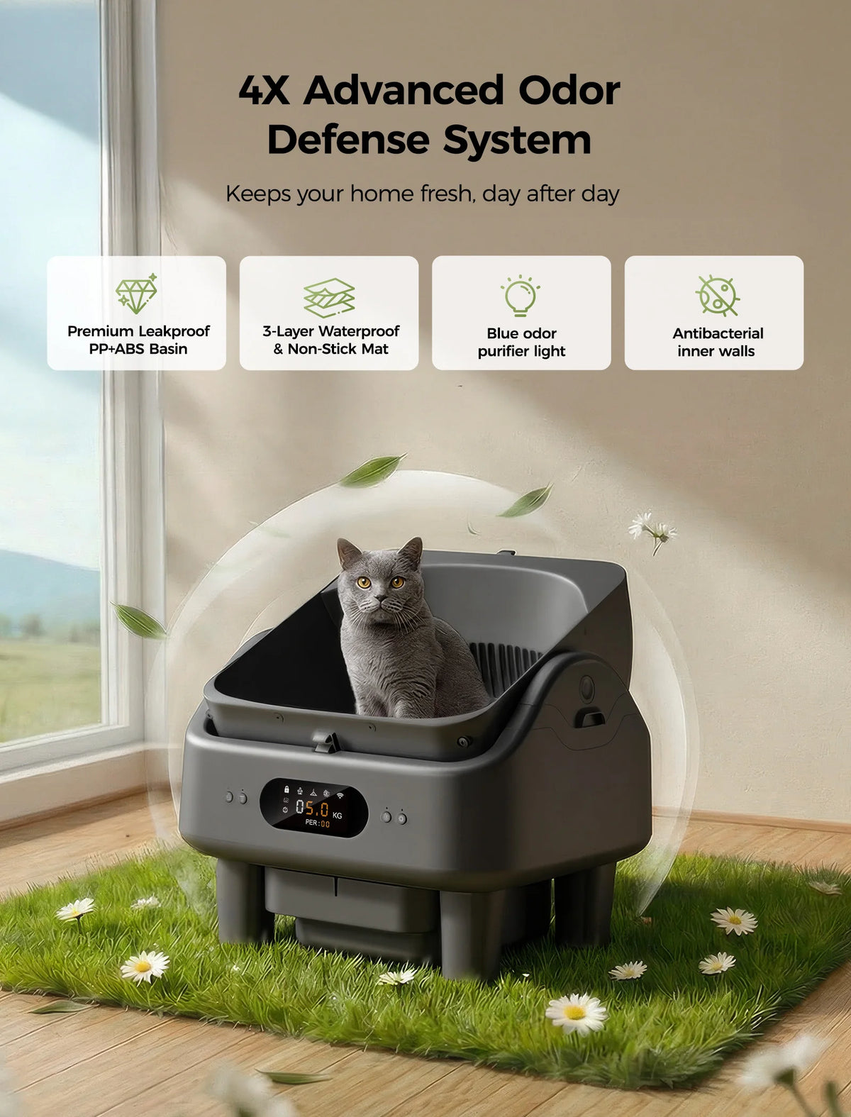 Patbrela - Selbstreinigende Katzentoilette XXL